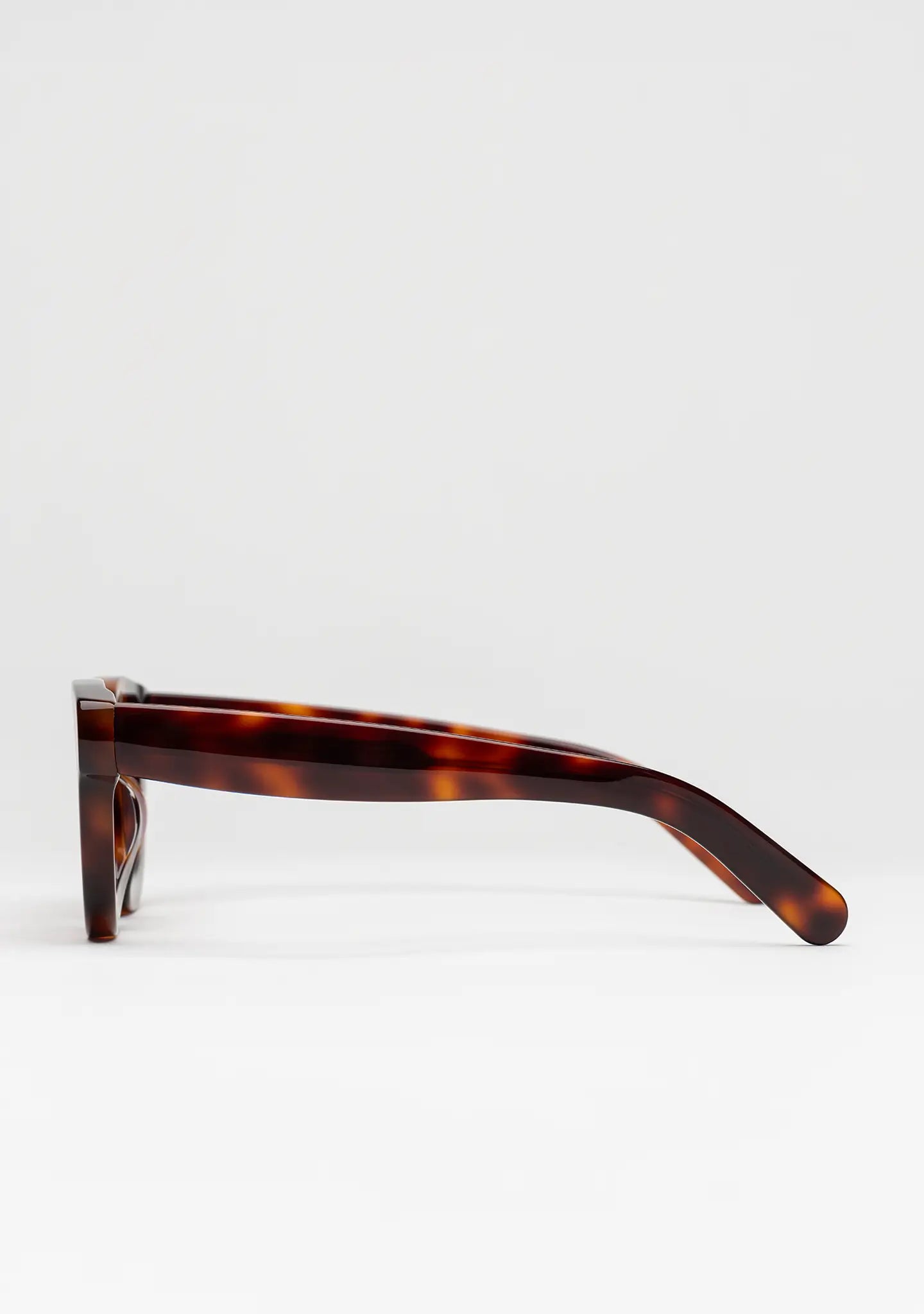 Bo Bo Noir Triboulet panto round sunglasses in tortoise acetate with gradient brown nylon lenses, side view.