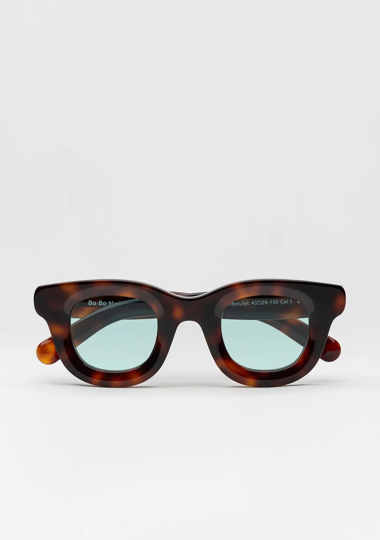 Bo Bo Noir Triboulet tortoise panto round sunglasses in acetate, front view.