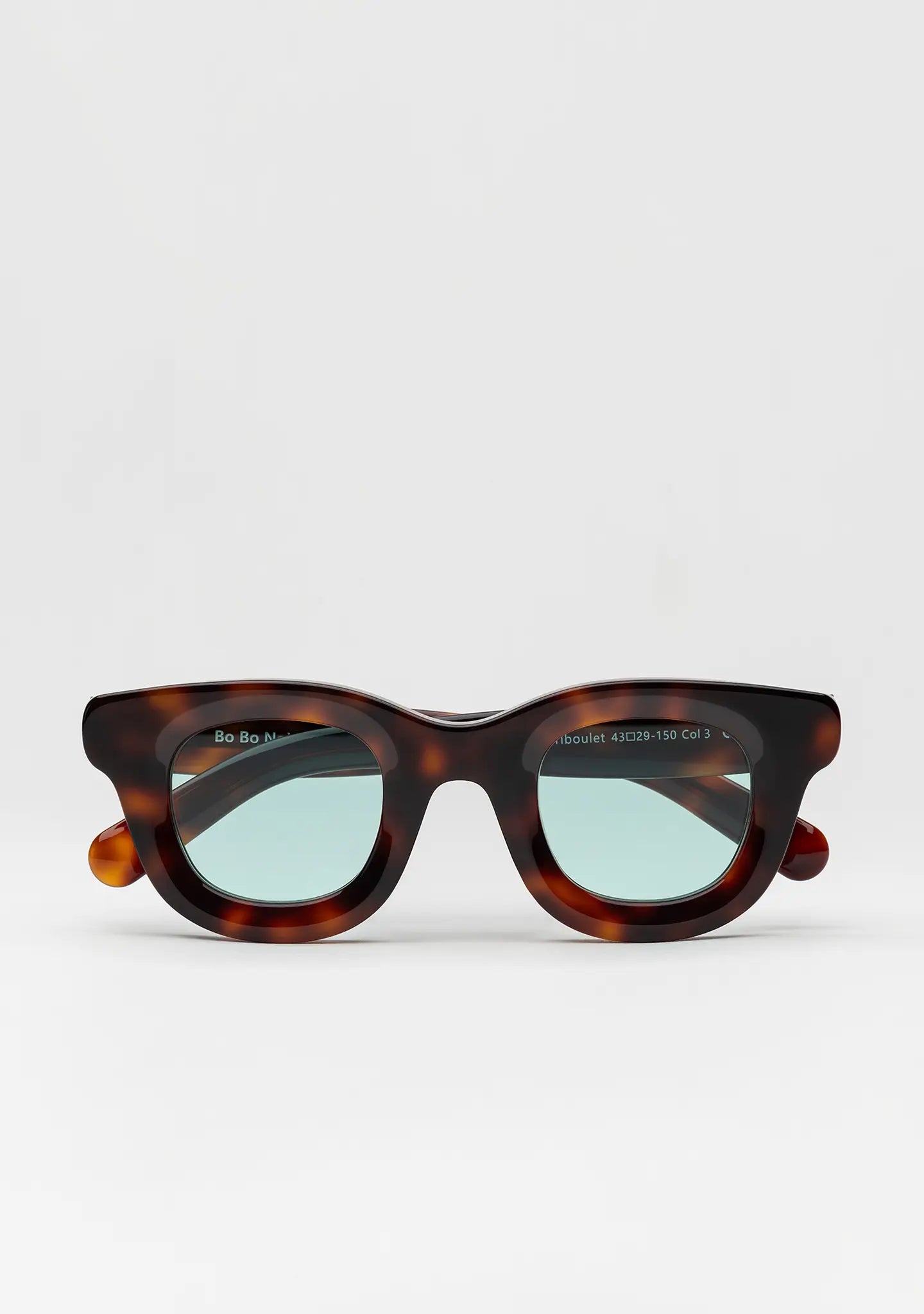 Bo Bo Noir Triboulet tortoise panto round sunglasses in acetate, front view.