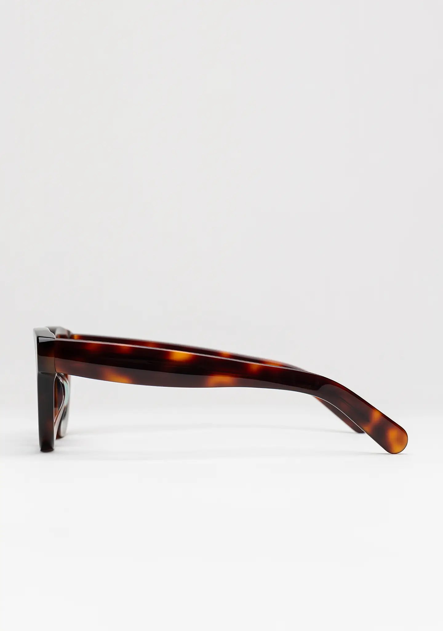 Bo Bo Noir Triboulet tortoise panto round sunglasses in acetate, side view.