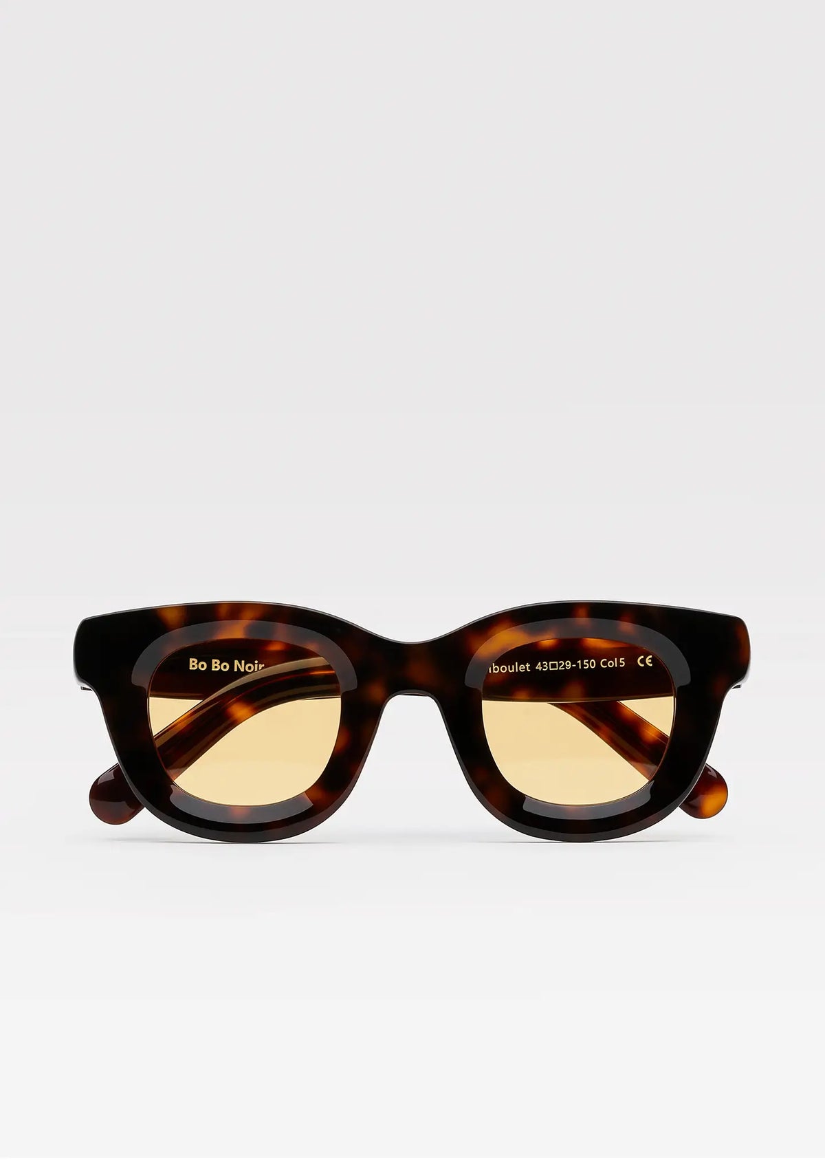 Triboulet panto sunglasses with tortoise acetate frame and yellow lenses, front view