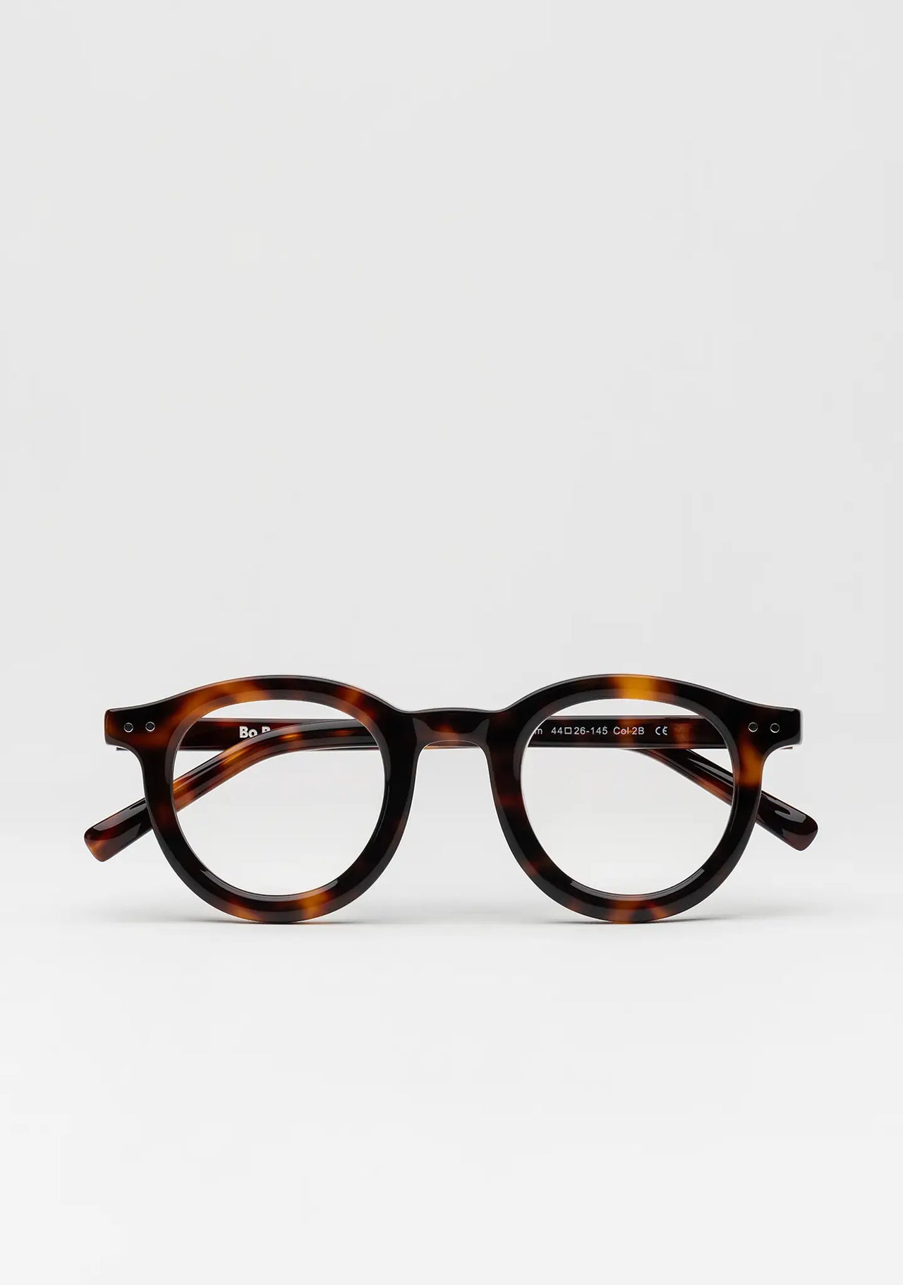 Bo Bo Noir William bold round optical frame in tortoise acetate, front view.