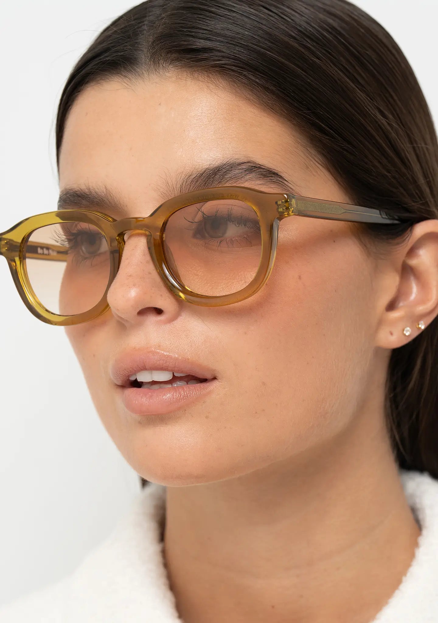 Narr Olive Yellow Bold Panto Round Sunglasses - Bo Bo Noir