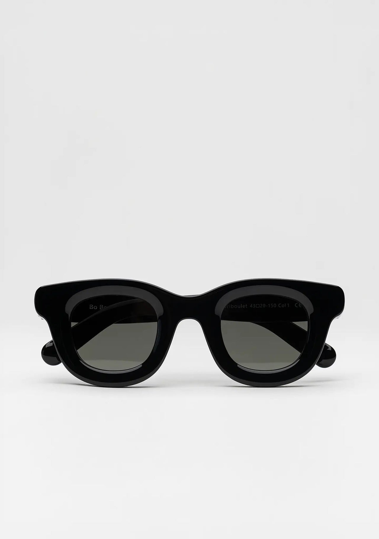 Triboulet Shiny Black Bold Panto Sunglasses - Bo Bo Noir