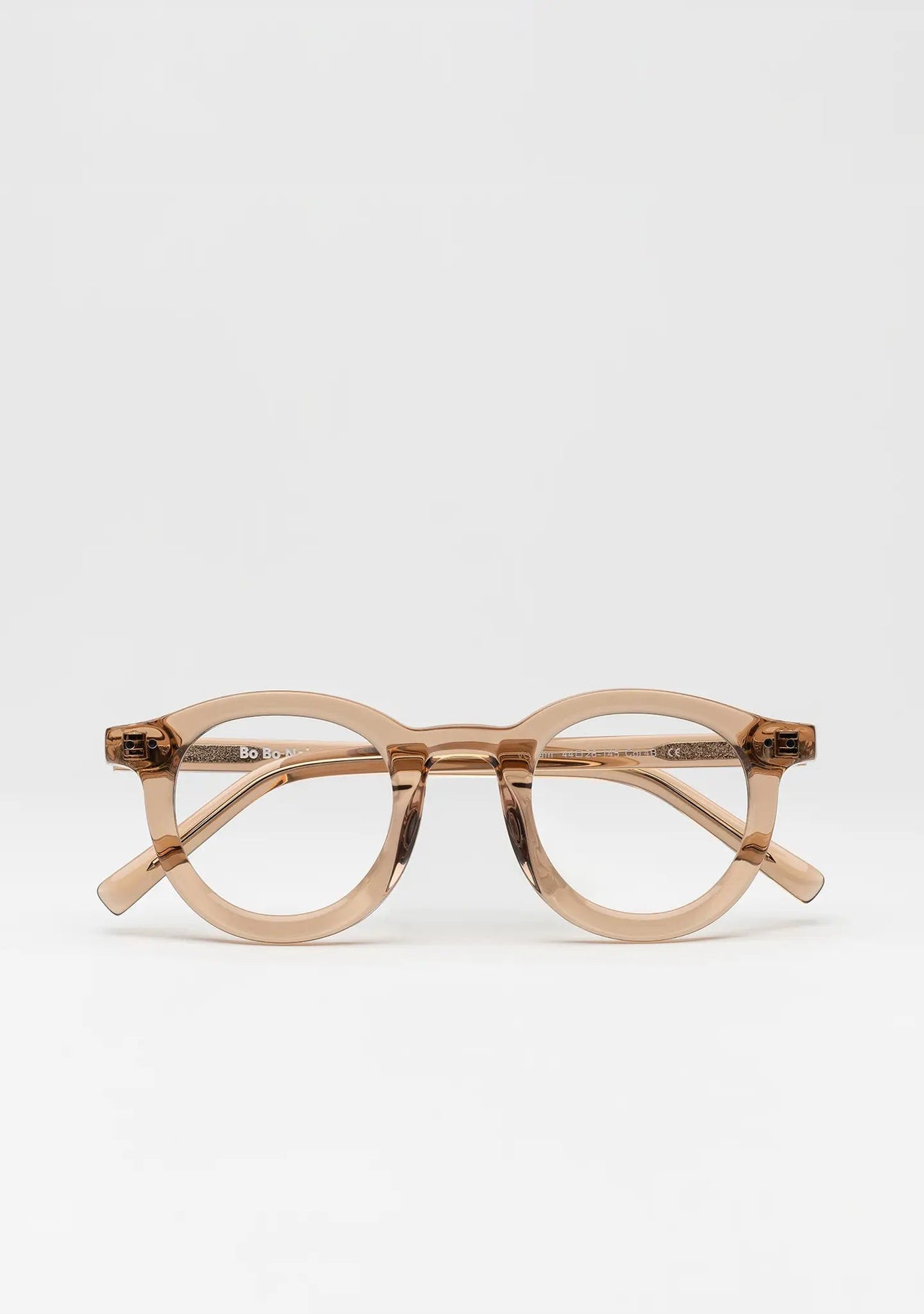 William Crystal Peach Bold Round Optical Frame - Bo Bo Noir